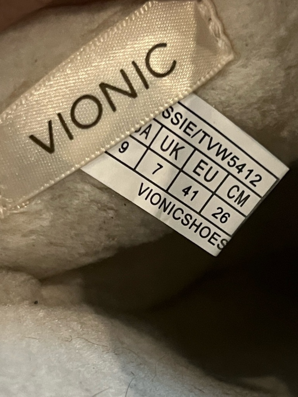 Vionic Nessie Faux-Shearling Bow Slip Brown size 9 - Picture 2 of 9